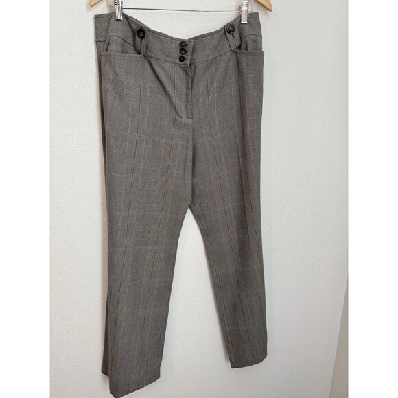 Ann Taylor Loft Trouser Pants Size 16 High Waist Plaid Office Career Academia - Picture 1 of 9
